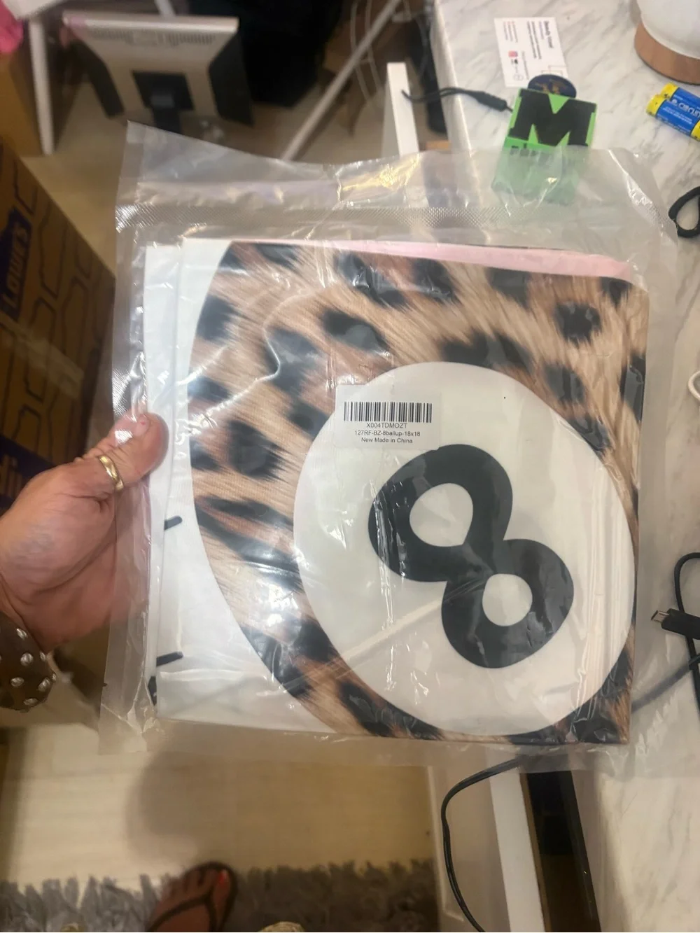 New Open Bag Trendy Funky Cheetah Pink Y2K Luck 8 Ball Pillow Covers ONLY 18x18